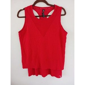 Marc New York Top Red Sleeveless Layered Shirt Y Razer Back Womens Size Large